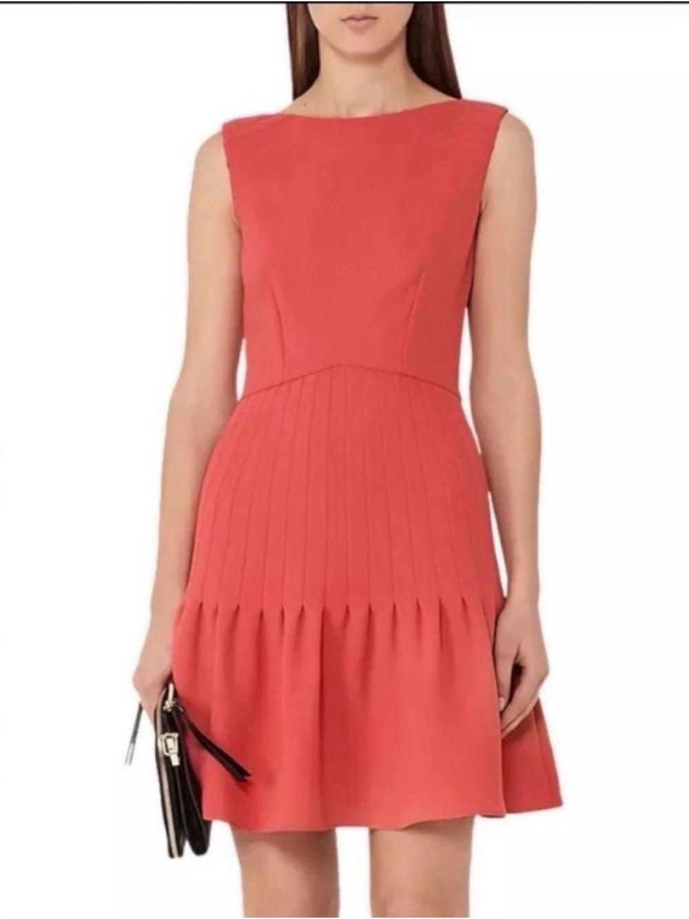 Reiss Marisa Pin Tucked A Line Mini Dress Size 6
Women Sleeveless In Lotus Red
